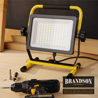 Brandson - 100W LED Baustrahler 144 SMD LEDs – Arbeitsleuchte – Bauscheinwerfer – Baulampe - Tragegriff 6000K – 10000 Lumen – 4 m Stromkabel – Metallgehäuse – IP65