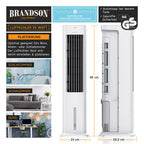 Brandson - Luftkühler mit Wasserkühlung - 5-in-1 - Verdunstungskühler, Luftbefeuchter, Ventilator & Luftreiniger, mobile Klimaanlage ohne Abluftschlauch - Preisträger 2025 - leise - 5L Wassertank