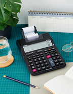 CASIO Druckender Tischrechner HR-150RCE, 12-stellig, 2-Farbdruck, Nachträglicher Druck, Gesamtsummen-Speicher