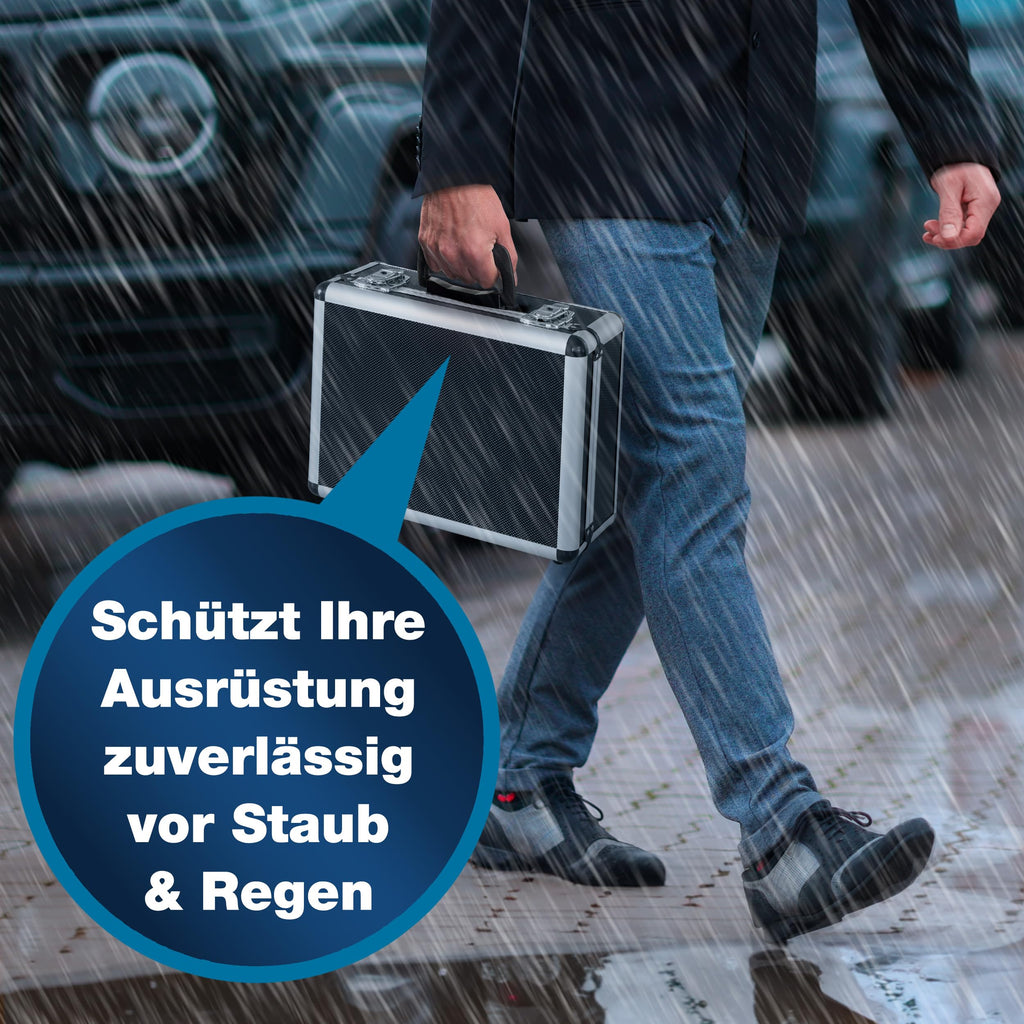 PeakTech Universalkoffer P 7300 – abschließbarer Universal-Transportkoffer mit Würfelschaumstoff – tragbarer Fotokoffer – robuster Koffer mit Schutz vor Regen und Staub – M (320 x 250 x 150 mm)