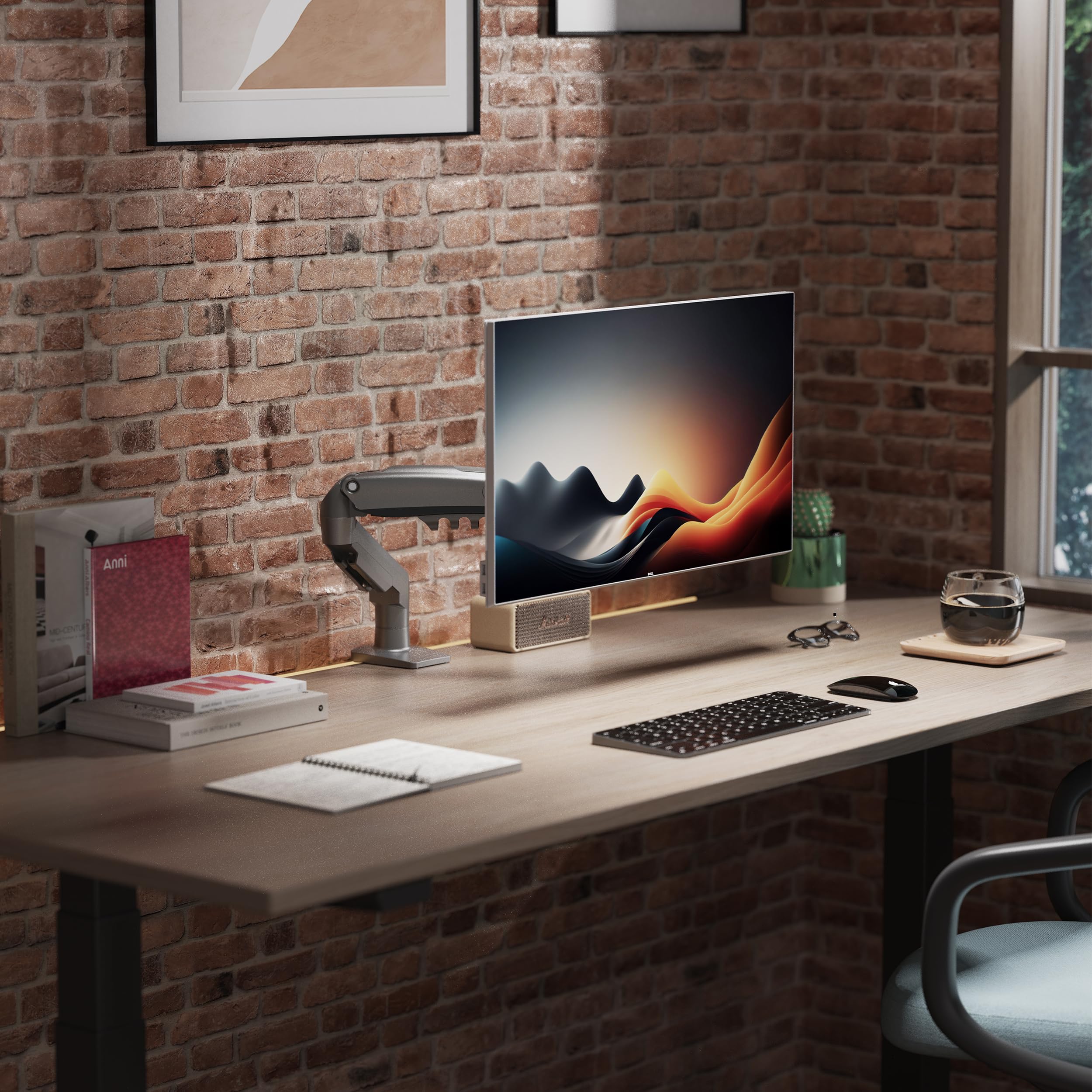 Ergosolid für PC-Monitor, Gelenkarm, ergonomisch, Gasfeder, 17-30 Zoll, VESA 75 mm und 100 mm, drehbar 360 Degree F80-0