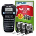 DYMO LabelManager 160 Tragbares Beschriftungsgerät Starter-Set | Etikettiergerät mit QWERTZ Tastatur & Einfache Textbearbeitung | mit 3 Rollen | für D1 Etiketten in 6, 9 und 12mm Breite