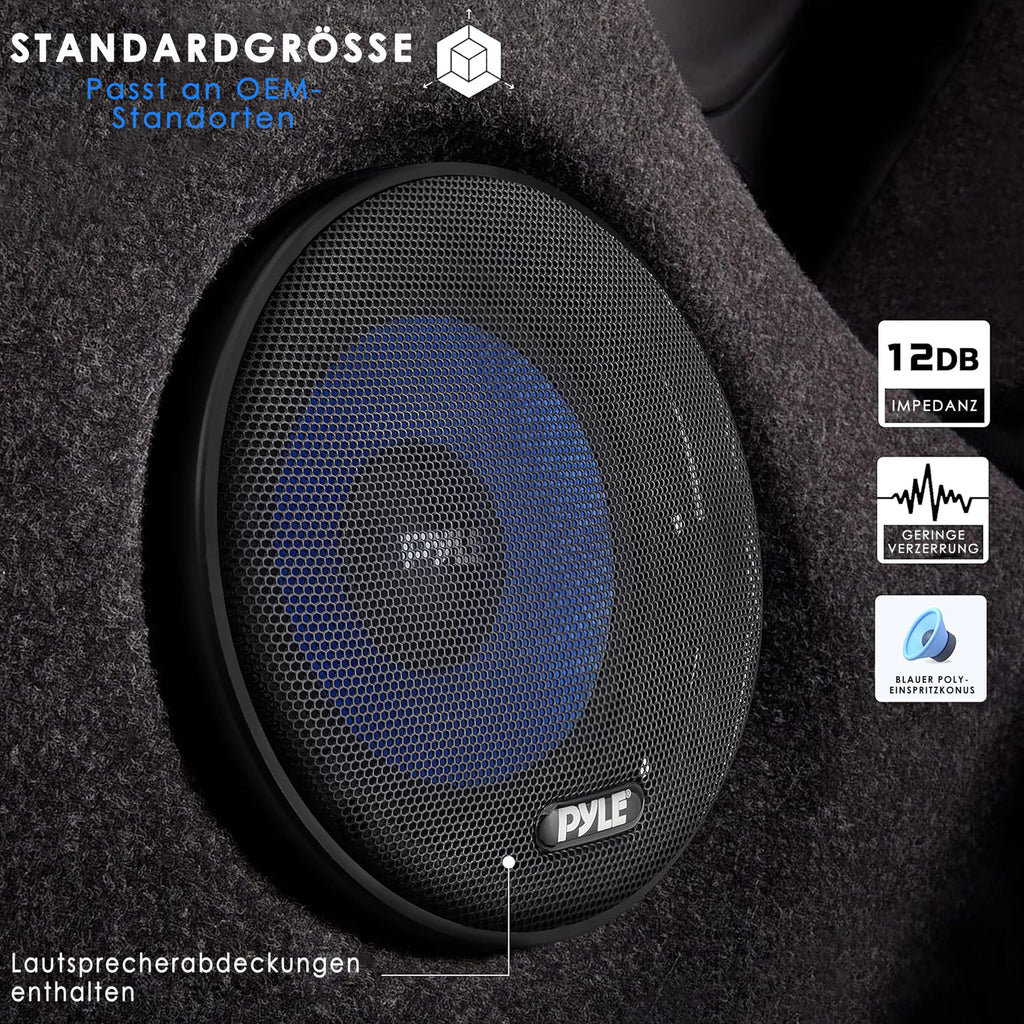 Pyle Auto Lautsprecher Set 15,2 cm x 20,3 cm, 3-Wege Lautsprecher Boxen, 360W, 91 dB, Einbaulautsprecher mit ASV-Spule, Autolautsprecher mit Piezo Hochtöner ¾" , Komplettset mit Installationszubehör