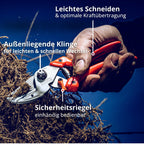 Original LÖWE 8 Profi Amboss Gartenschere 8.107 mit Bypass Geometrie - scharfe handliche Schere mit Stahl-Klinge Antihaftbeschichtung und ergonomisch geformte Griffe für Schneidarbeiten im Garten