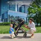 Kinderkraft ESME Kinderwagen 3 in 1 komplettset bis 26 kg, Kombikinderwagen reisesysteme mit Babyschale I-size 40-75 cm, Zusammenklappen, Liegeposition, Grau