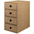 Rössler SOHO 4er Schubladenbox aus Papier | Büro Organizer Schreibtisch | Schubladen Organizer Büro Zubehör & Bürobedarf | Schreibtisch Organizer Box | 18 x 25 x 32 cm | 1 Stück | Farbe: Haselnuss