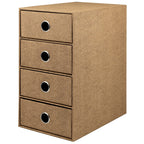 Rössler SOHO 4er Schubladenbox aus Papier | Büro Organizer Schreibtisch | Schubladen Organizer Büro Zubehör & Bürobedarf | Schreibtisch Organizer Box | 18 x 25 x 32 cm | 1 Stück | Farbe: Haselnuss