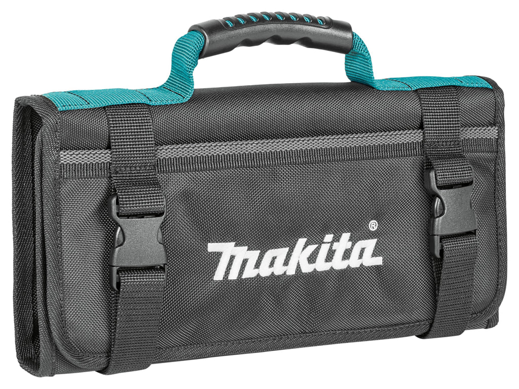 Makita E-15506 Werkzeug-Wickeltasche, klein und praktisch verstaubar, mit Tragegriff, Platz für eine Vielzahl von Handwerkzeugen, mit Schnellverschlussclipsen, Polyester, 350 x 45 x 195 mm (LxBxH)