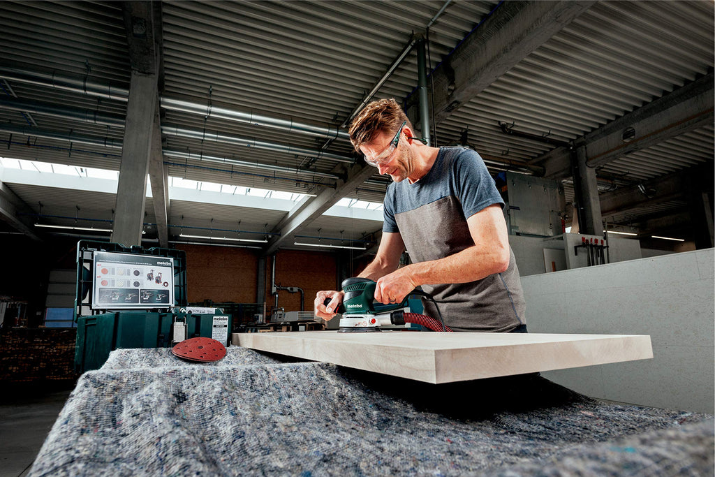 Metabo Exzenterschleifer SXE 450 TurboTec – 600129000 – Mit patentierter Duo-Schwingkreisverstellung, Vario (V)-Elektronik u. v. m. – Nennaufnahmeleistung: 350 W – 4 m Kabellänge