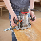 Arebos Oberfräse | Holz Fräse Fräsmaschine mit 6 Geschwindigkeitsstufen | 710W Spindelarretierung | Tauchbasis & Trimmer | Spannzange Ø 6 und 8 mm | mit Werkzeugtasche