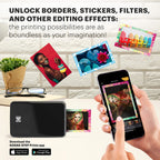 KODAK Step Printer Drahtloser mobiler Fotodrucker mit Zink-Technologie (Schwarz) Reiseset