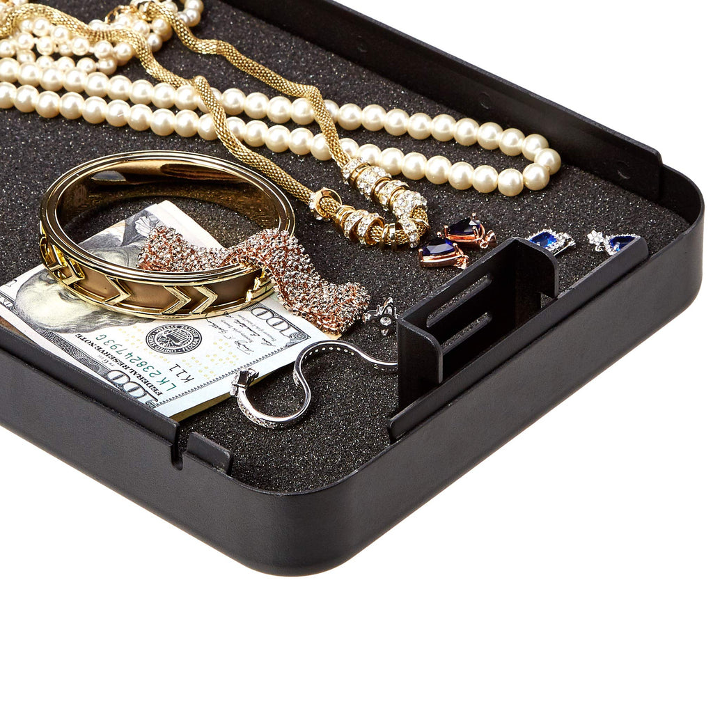 Amazon Basics Tragbarer Tresor mit Zahlenschloss für Dokumente und Schmuck, Größe XXL, Schwarz