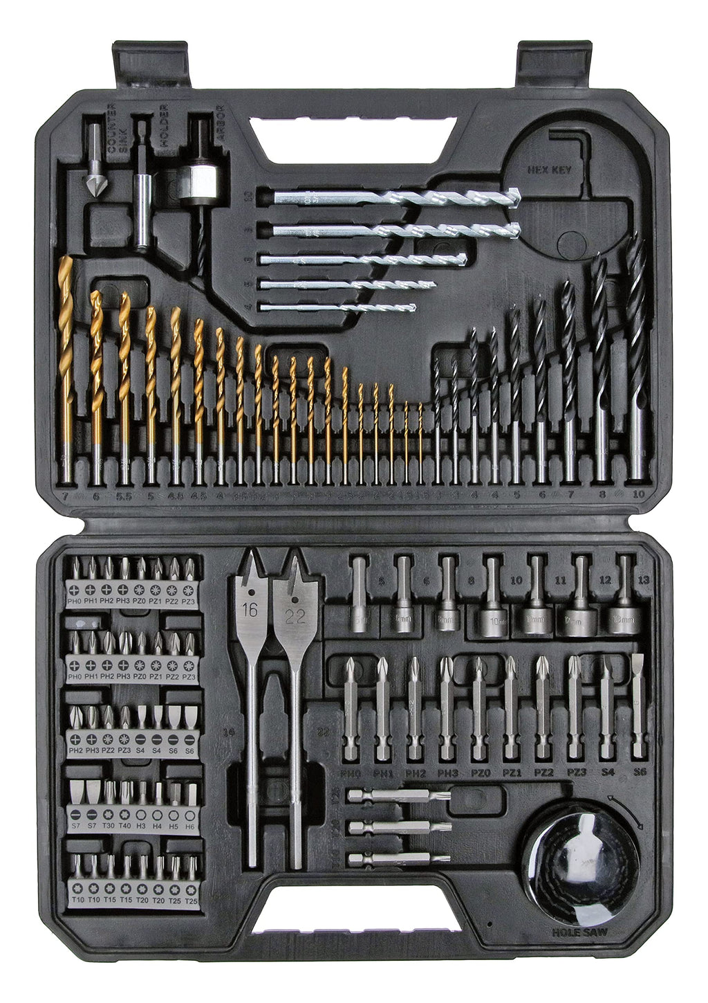 Bosch Professional 103tlg. Bohrer- und Bit Set Titanium Box (für Holz, Stein und Metall, Zubehör Bohr- und Schraubwerkzeuge)