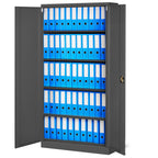 Jan Nowak Metallschrank Jan 185 x 90 x 40 cm - Metall Aktenschrank Abschließbar mit 2 Türen, Mehrzweckschrank mit 5 Ebenen, Büroschrank aus Stahlschrank mit Pulverbeschichtung - Anthrazit