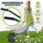 Juskys Schubkarre 100L, 210 kg – mit verzinkter Wanne, Luftreifen & Metall Felge, stabile Garten Schubkarre & Schiebkarre – Transportkarre Garden Silber