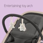 Maxi-Cosi KORI 2-in-1 Ergonomischer Babywippe mit Spielzeugbogen 0-2 Jahre bis 15 kg Neugeborenen Hüpfstuhl 3 Liegepositionen Easy-In Harness Leicht & Kompakt Neugeborenes Kissen Beyond Graphite