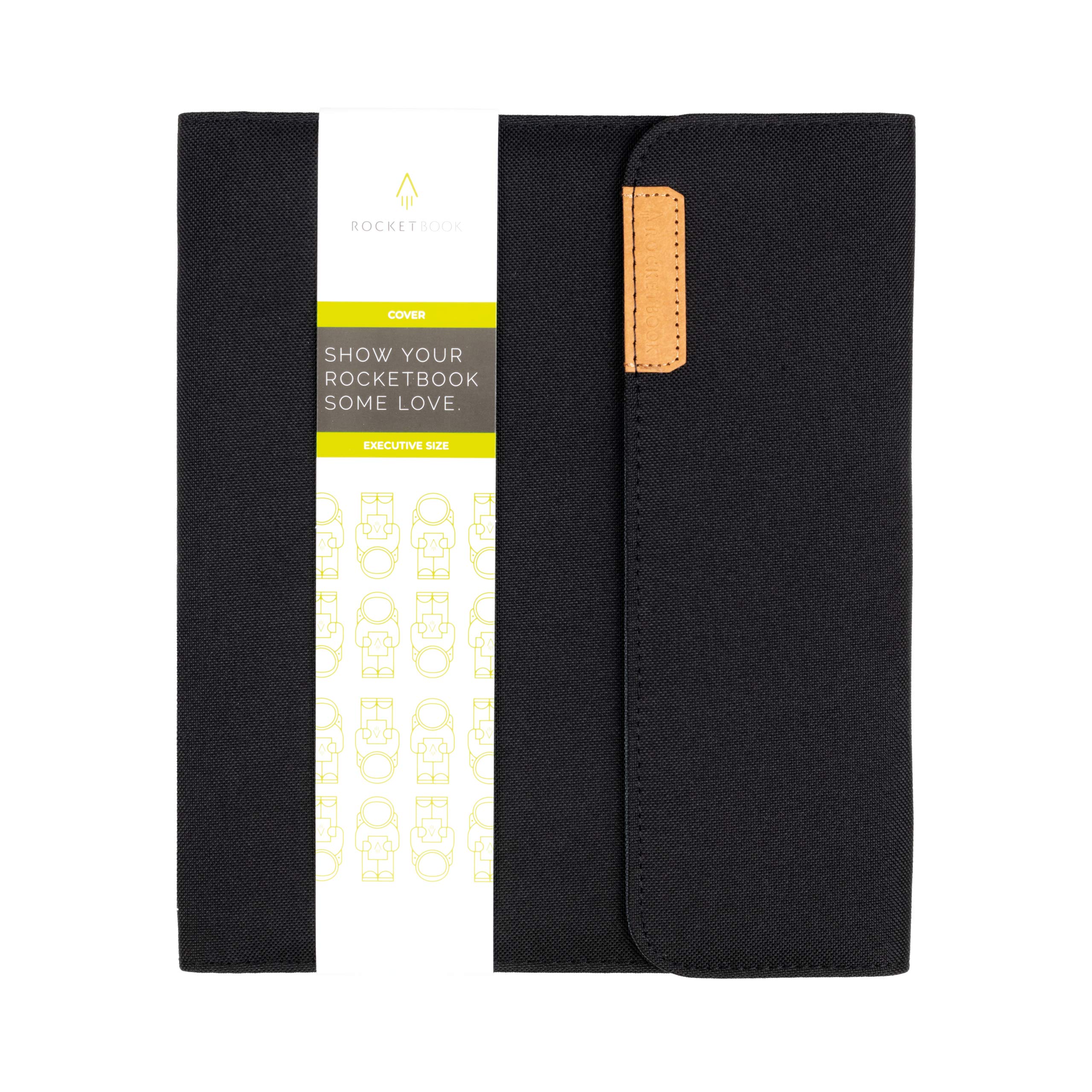 Rocketbook Capsule 2.0 Folio Cover für Core und Fusion | 100% recycelbar, mit Stifthalter, magnetischem Verschluss und Innenstaufach | Schwarz, Executive A5 Größe 15.2 cm x 22.3 cm, 1 Stück