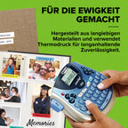 YMO LetraTag LT-100T Beschriftungsgerät | Tragbares Etikettiergerät mit QWERTZ Tastatur | silber | Ideal fürs Büro oder zu Hause