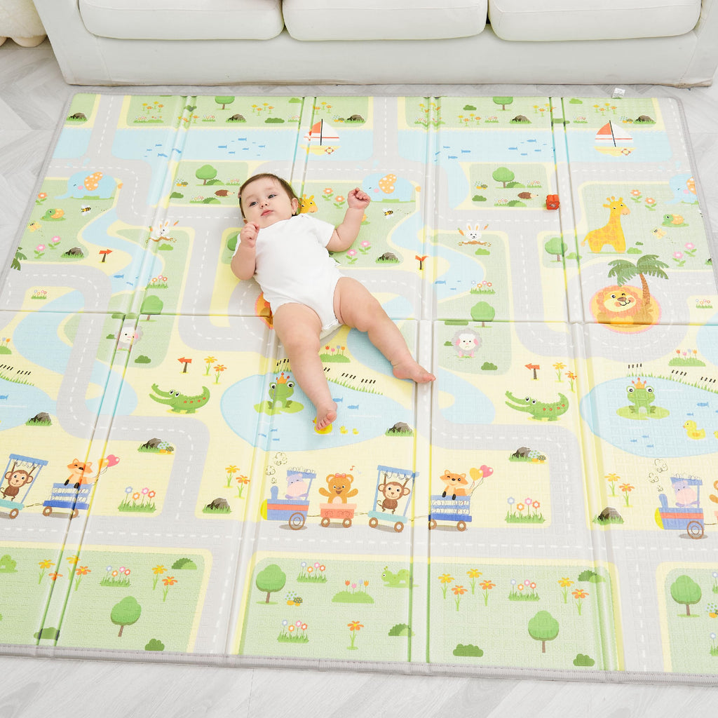 Krabbelmatte Baby Faltbar Spielmatte Kinder Spieldecke 150x180x1cm Krabbeldecke Für Baby - Babymatte Kindermatte - Schaumstoffmatte Kinderteppich- Spielteppich - Bodenmatte Kinder - Babygeschenk