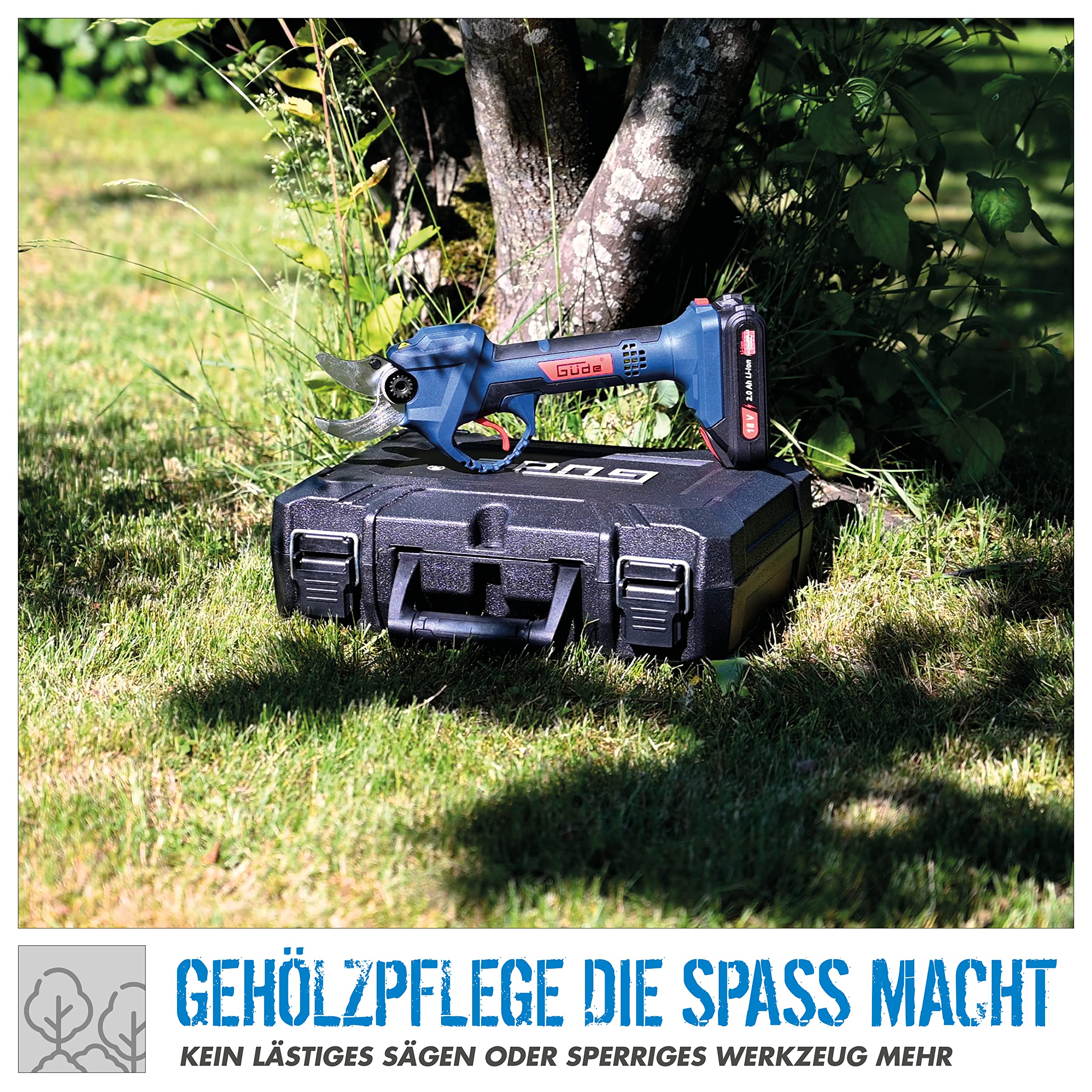 Güde Akku Astschere ASC 18-0 (Easy-Energy-Exchange Brushless Series, Lithium Ionen, 18 V, bis 30 mm Aststärke, hochwertige Bypass-Klingen, Sicherheitsschalter, ohne Akku und Ladegerät)