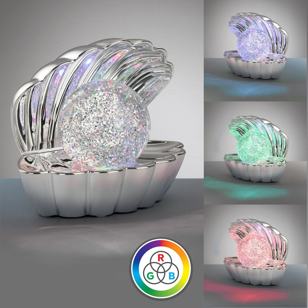 Reality Leuchten Tischleuchte Shelly R57731106, Kunststoff Chrom, 0.8 Watt LED, Farbwechsel
