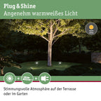 Paulmann 94575 Plug & Shine LED Außenleuchte Gartenstrahler Fluter IP65 Warmweiß incl. 1x15,5 Watt Schwarz Aluminium Spot 3000 K
