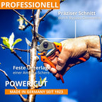 Original LÖWE 8 Profi Amboss Gartenschere 8.107 mit Bypass Geometrie - scharfe handliche Schere mit Stahl-Klinge Antihaftbeschichtung und ergonomisch geformte Griffe für Schneidarbeiten im Garten