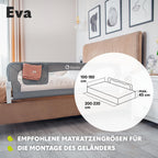 Lionelo Eva Rausfallschutz Bett Rausfallschutz Kinderbett, Bettgitter, Bettschutzgitter, luftiges Netz, zusammenklappbar um 180 Grad, einfache Montage, 150 cm lang
