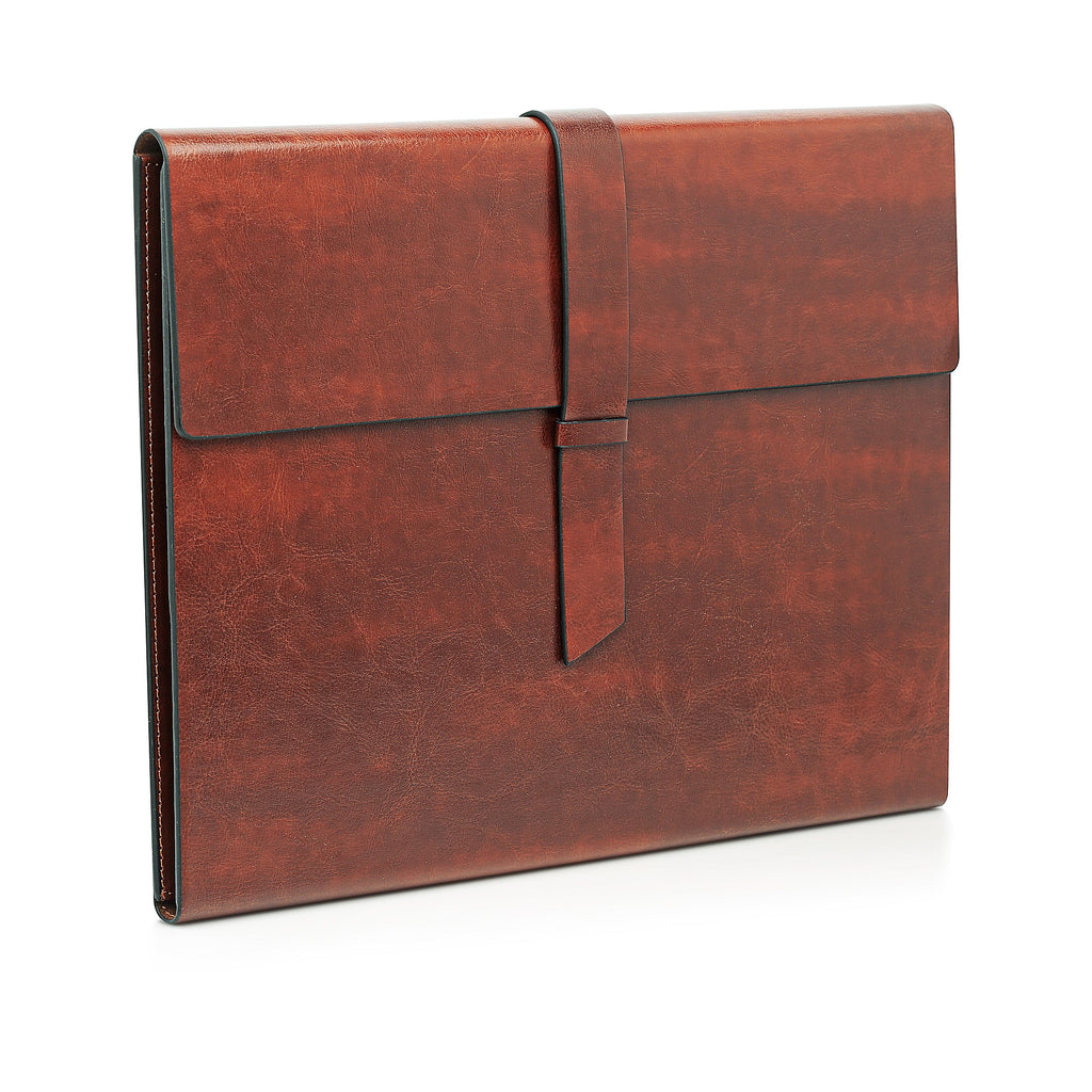 Gallaway Leather Padfolio-Ordner aus veganem Leder, schmal, Notizblockhalter, nachfüllbar, Business-Organizer, dunkle Schokolade