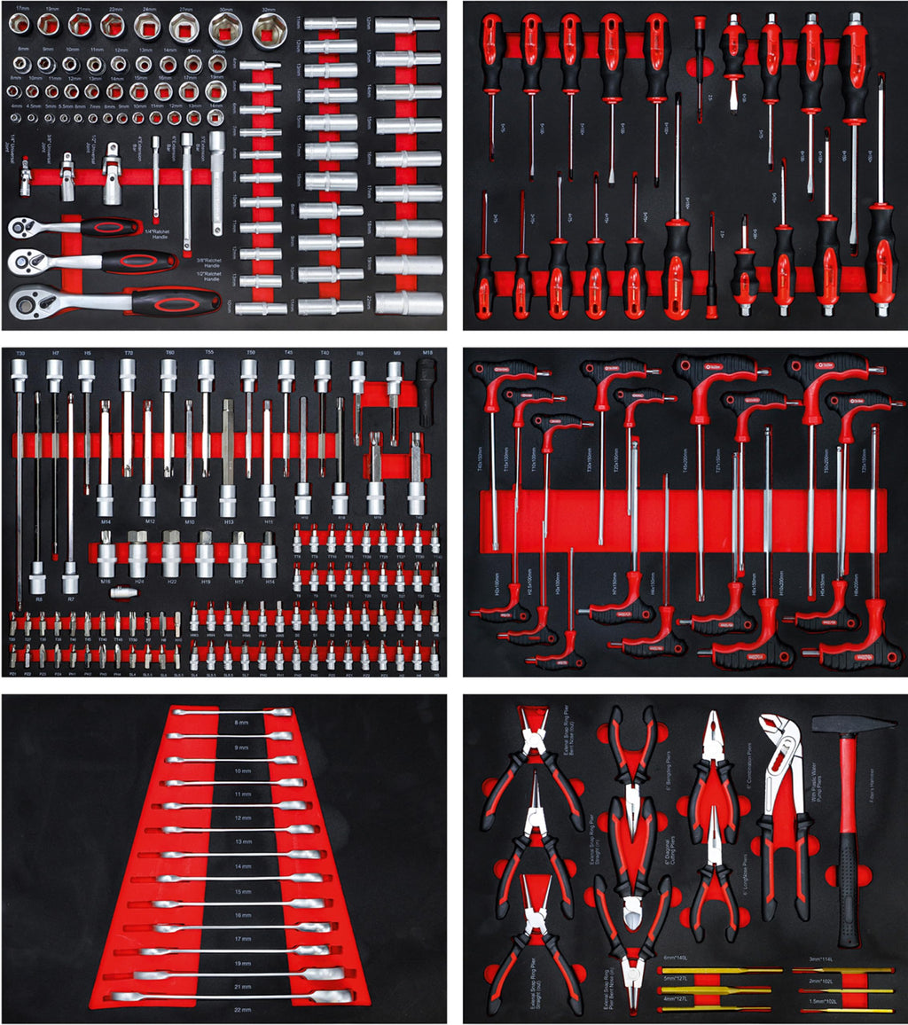 BGS DIY 6058 | Werkstattwagen | 7 Schubladen | 1 Seitentür | mit 250 Werkzeugen