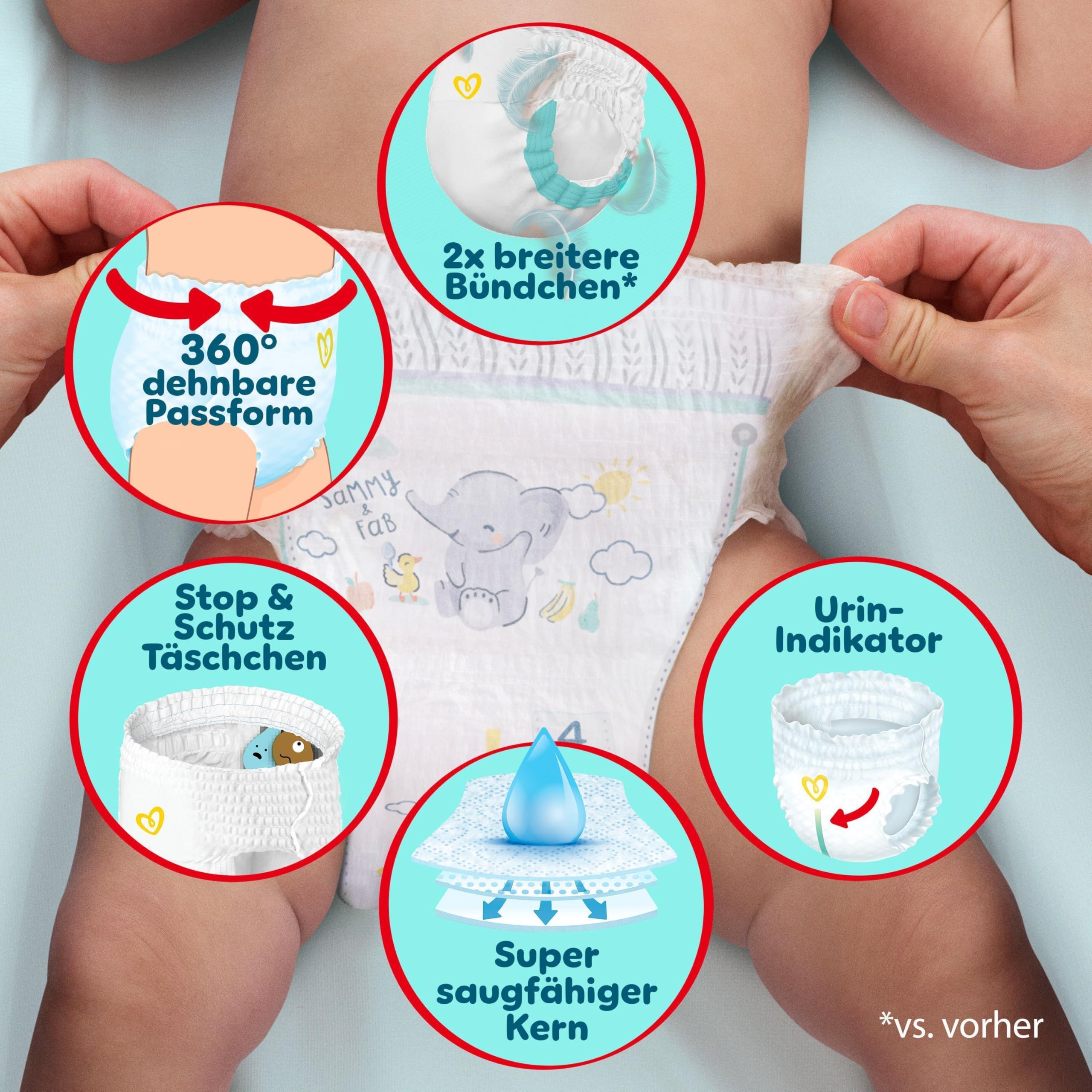 Pampers Premium Protection Pants Größe 3, 192 Windeln, 6kg-11kg, Mit 360° Passform und 2x breiteren Bündchen als vorher für unseren besten Komfort & Schutz