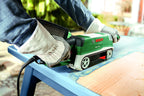 Bosch Bandschleifer PBS 75 AE Set (750 W, Bandgeschwindigkeit 200-350 m/min, Schleiffläche 165x76 mm, im Koffer)
