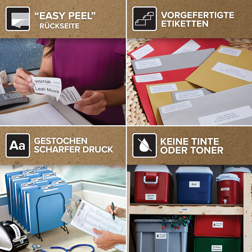 DYMO Original LabelWriter-Mehrzwecketiketten/große Ordnerrücken-Etiketten | 59 mm x 190 mm | Rolle mit 110 leicht ablösbaren Etiketten | selbstklebend | für LabelWriter Etikettendrucker