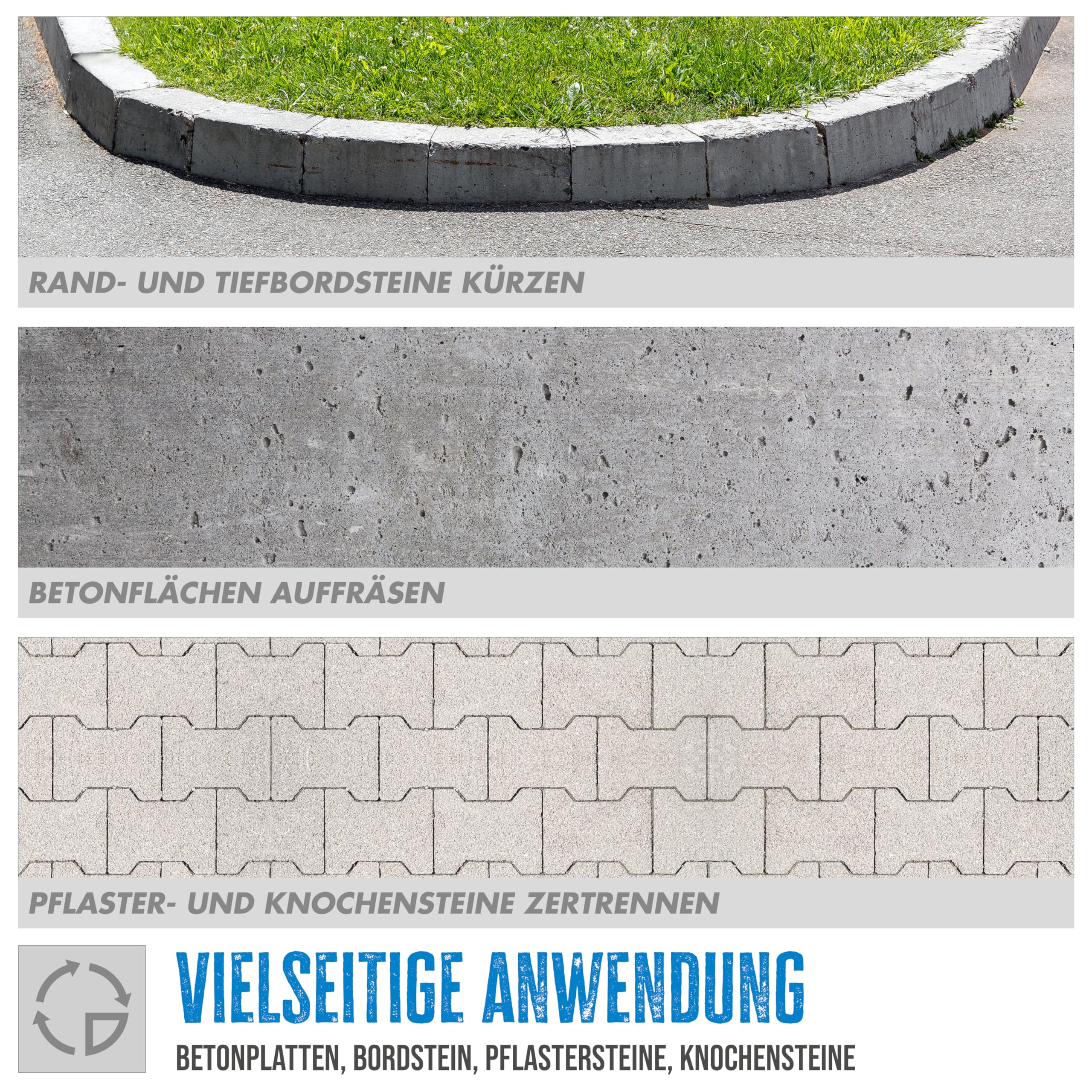 Güde Betontrennschneider GBTS 350.1 (2-Takt-Motor, 2,9/3,9 (kW/PS), 65 cm³ Hubr., 125 mm max. Schnitttiefe, 350 mm Trennscheiben-Ø, Nass und Trockenschnitt, inkl. Diamantscheibe & 3 Ersatzluftfilter)