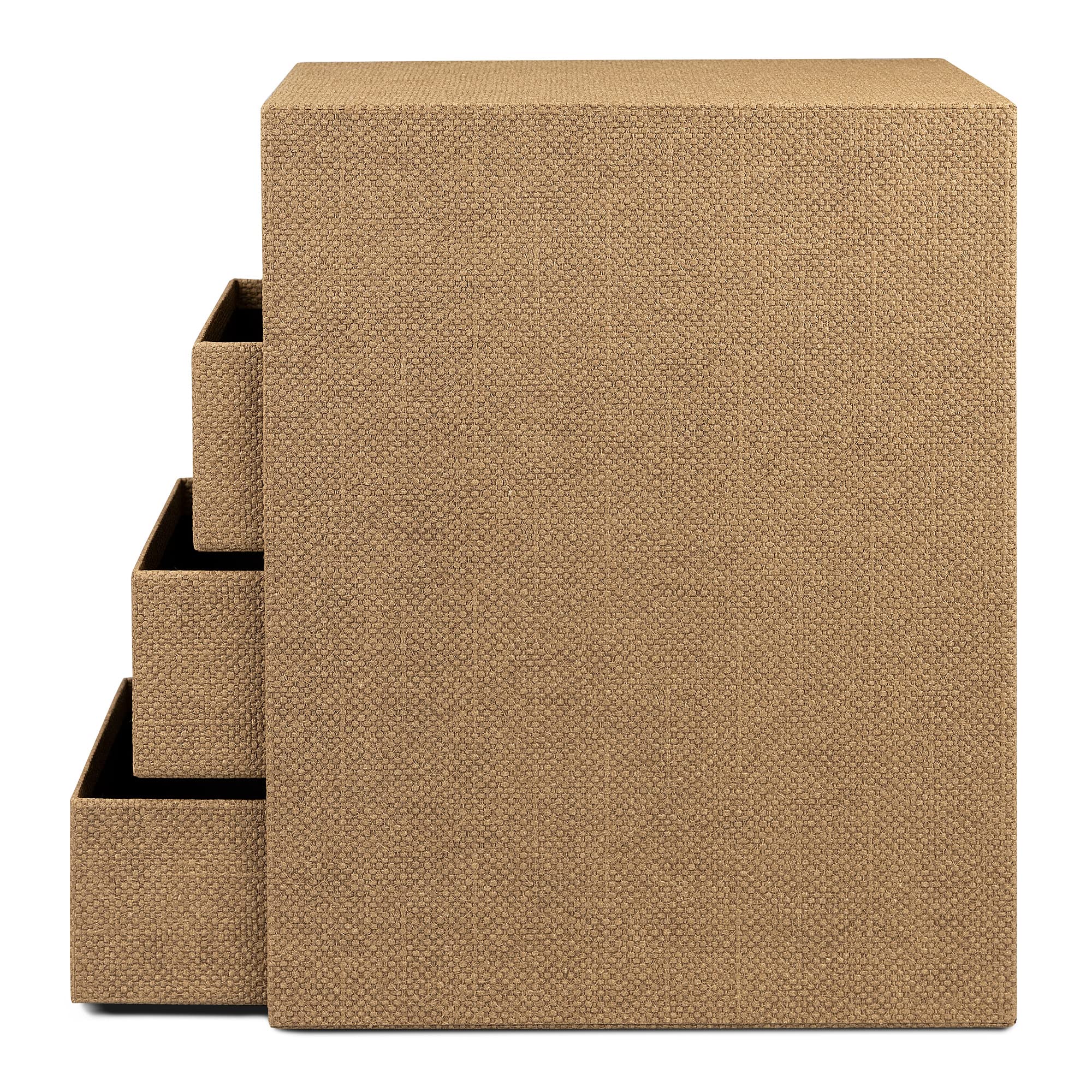 Rössler SOHO 4er Schubladenbox aus Papier | Büro Organizer Schreibtisch | Schubladen Organizer Büro Zubehör & Bürobedarf | Schreibtisch Organizer Box | 18 x 25 x 32 cm | 1 Stück | Farbe: Haselnuss