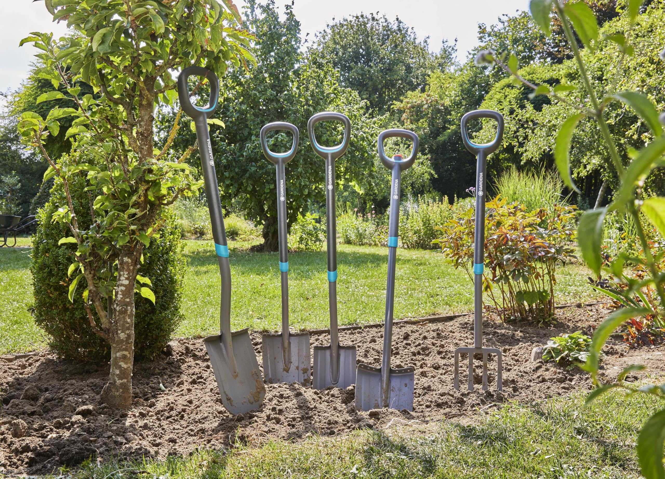 Gardena ErgoLine Spatengabel: Grabegabel zum Umgraben und Auflockern, gehärteter Qualitätsstahl mit Beschichtung, ergonomischer D-Griff (17013-20)