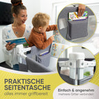 RAWVEL® Bettgitter grau [2m] - Labor geprüft - Rausfallschutz Bett [Eine Seite] - Bettschutzgitter für Kinder & Elternbetten - Inkl. Deutscher Aufbauanleitung & Aufbauvideo