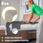 Lionelo Eva Rausfallschutz Bett Rausfallschutz Kinderbett, Bettgitter, Bettschutzgitter, luftiges Netz, zusammenklappbar um 180 Grad, einfache Montage, 150 cm lang