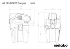metabo AS 18 HEPA PC Compact Akku-Sauger 18V - Karton- mit manueller Filterreinigung und HEPA Filter - 602029850