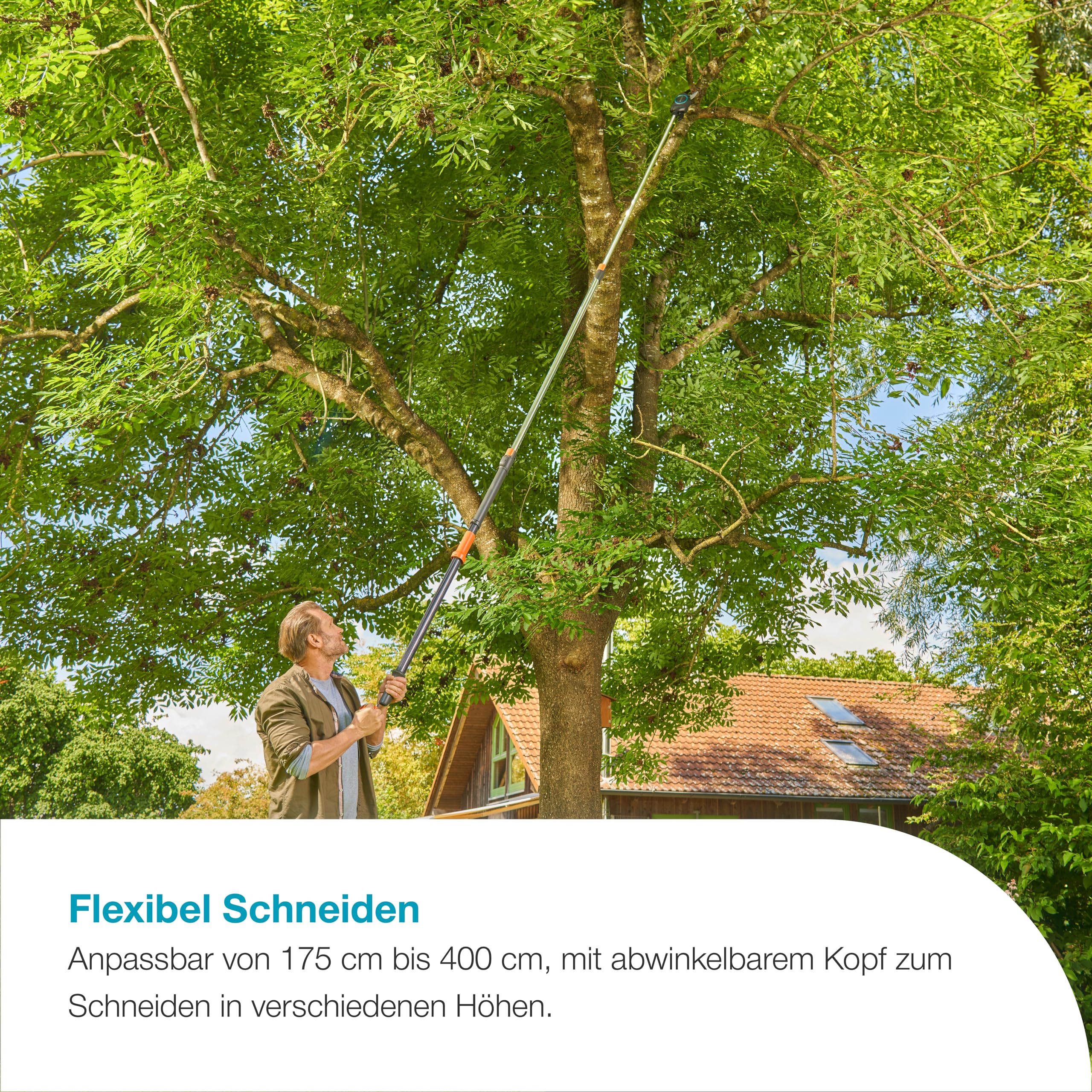 Gardena StarCut Pro L, Baum- und Strauchschneider, Bypass-Schnitt, Teleskopierbar, 175–400 cm Reichweite, Qualitätsstahl-Klingen mit PowerCoating, für Äste bis 32 mm (12081-88)