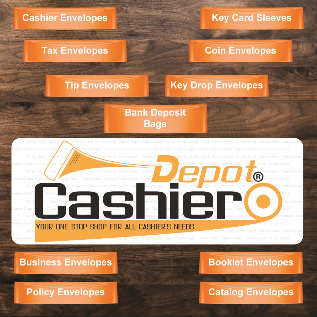Cashier Depot Manipulationssichere Bankeintüten, 22,9 x 30,5 cm, transparent, serialisierte Nummerierung, Barcode, Press- & Seal Void Verschlussband