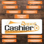 Cashier Depot Manipulationssichere Bankeintüten, 22,9 x 30,5 cm, transparent, serialisierte Nummerierung, Barcode, Press- & Seal Void Verschlussband