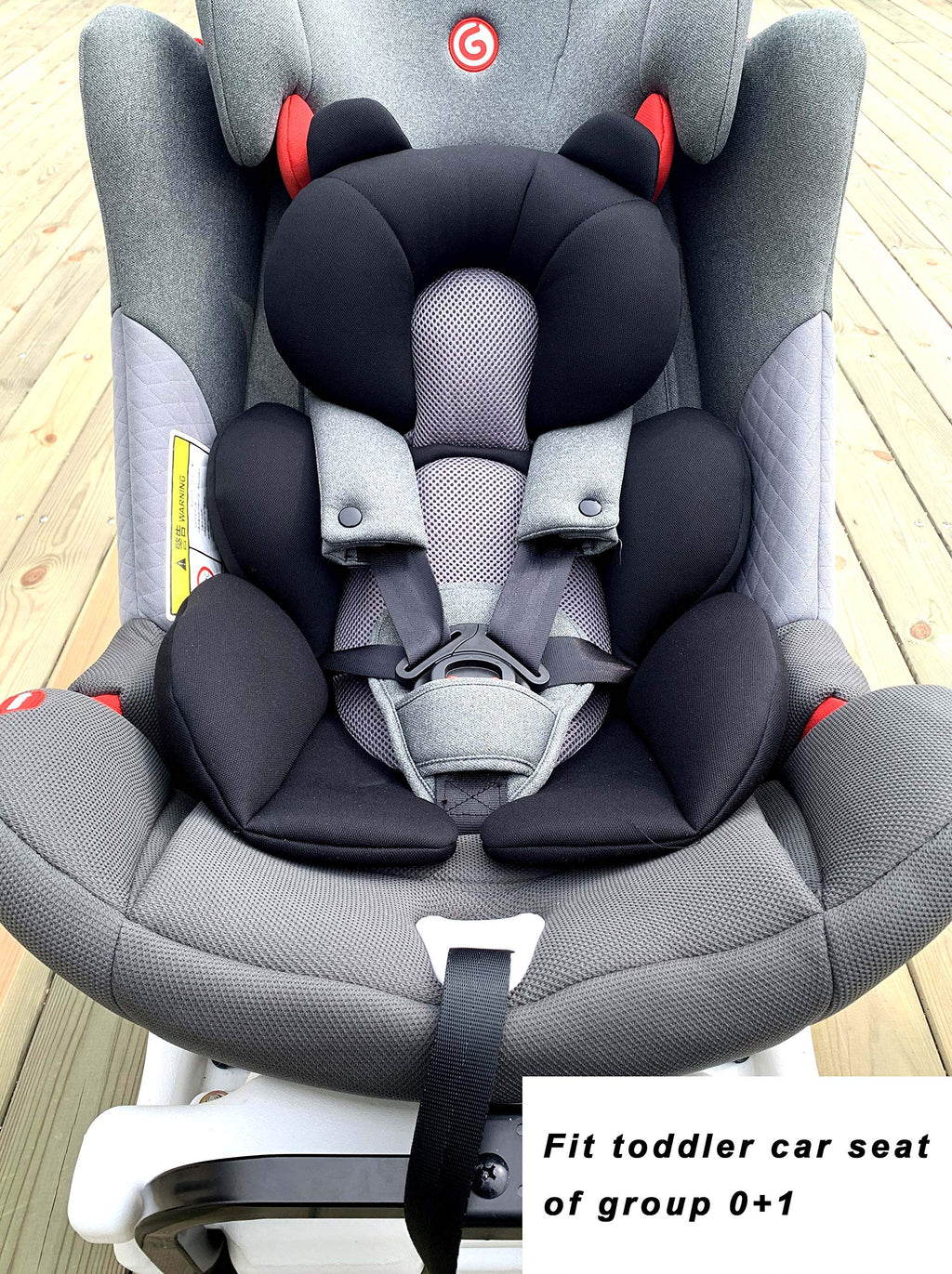 Storchenbeck Babyautositz kissen Autositz-Einsatz Sitzauflagen Universal für Kinderwagen Autositz Hochstuh (schwarz)
