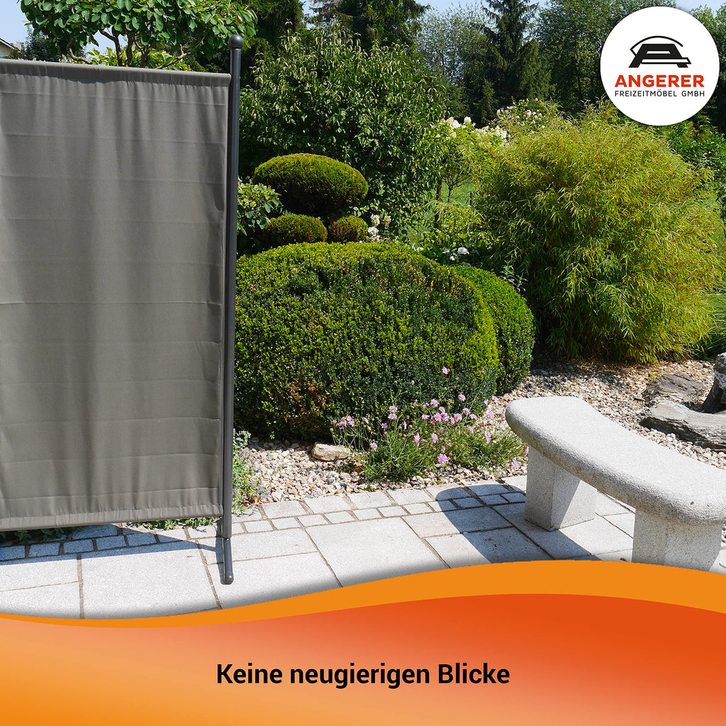 Angerer Stellwand 178 x 178 cm, Sicht- & Sonnenschutz, Raumtrenner, Innen & Outdoor Büro Balkon/Terrasse, Schlafzimmer, Garten, Made in Germany, waschbare Bezüge, Polyacryl hellgrau