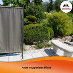 Angerer Stellwand 178 x 178 cm, Sicht- & Sonnenschutz, Raumtrenner, Innen & Outdoor Büro Balkon/Terrasse, Schlafzimmer, Garten, Made in Germany, waschbare Bezüge, Polyacryl hellgrau