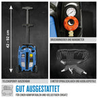 Güde Druckluft Kompressor Airpower 200/10/5 TY (10 bar, 1100 Watt, 5 l Kessel, 200 l/min Ansaugleistung, Manometer, Druckminderer, ölfrei, Trolley, inkl. Zubehör), 38 x 32 cm