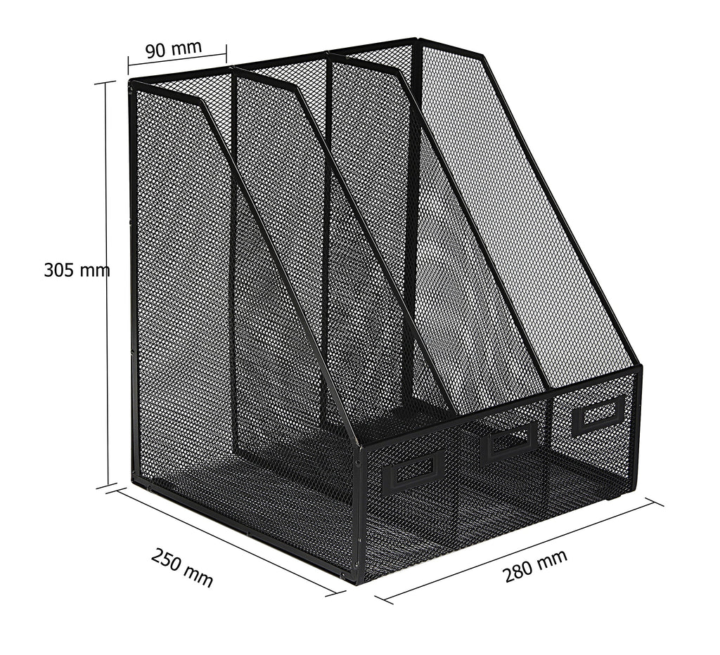 OSCO 3-fach Stehsammler aus Drahtgeflecht, schwarz MR3 BLACK