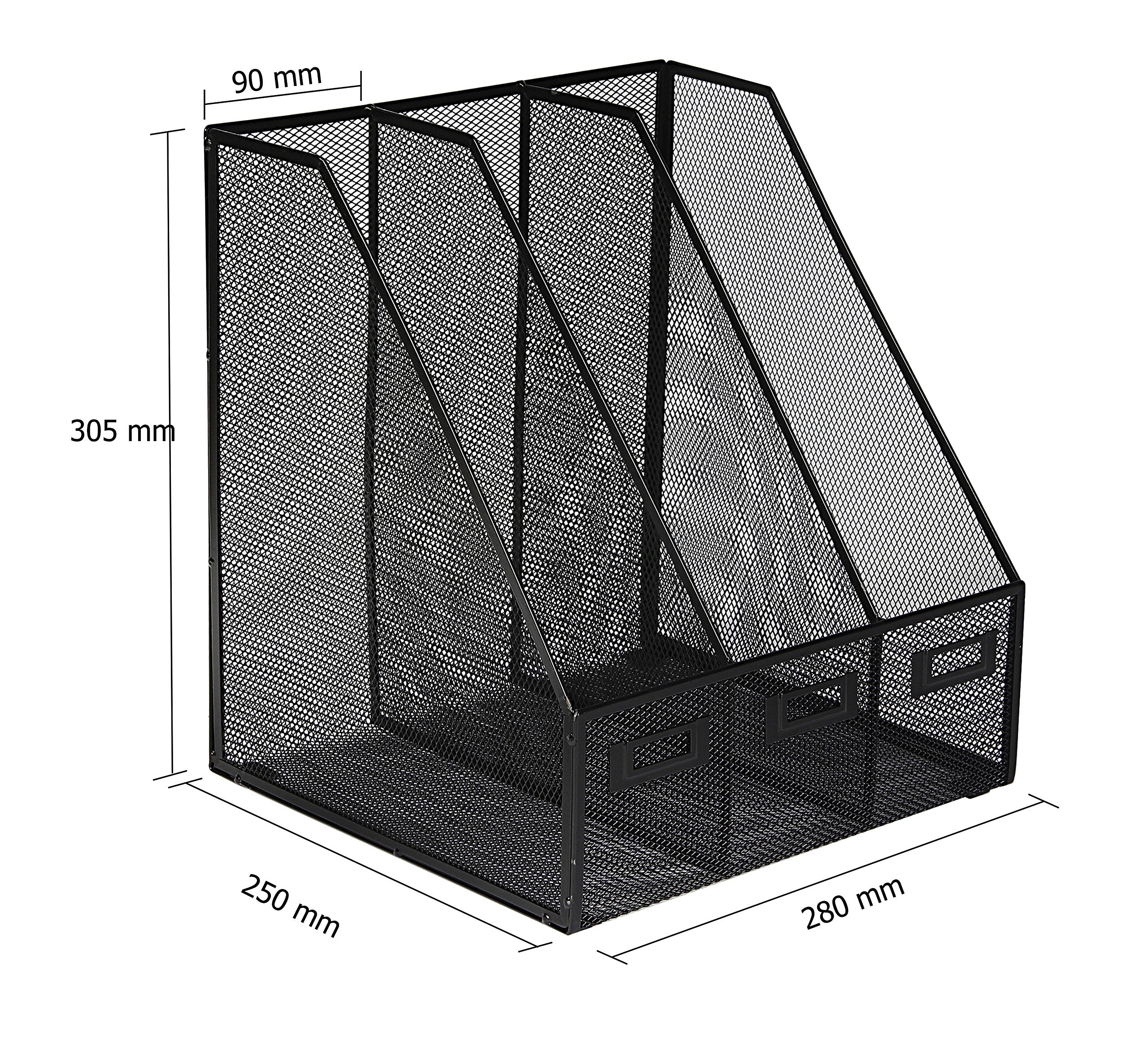 OSCO 3-fach Stehsammler aus Drahtgeflecht, schwarz MR3 BLACK