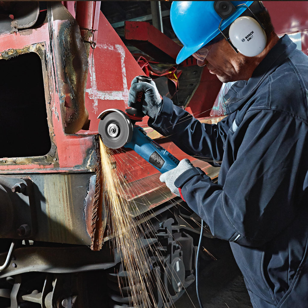 Bosch Professional Winkelschleifer GWS 19-125 CIE (inkl. Aufnahmeflansch, Schutzhaube, Spannmutter, Zusatzhandgriff, Zweilochschlüssel)