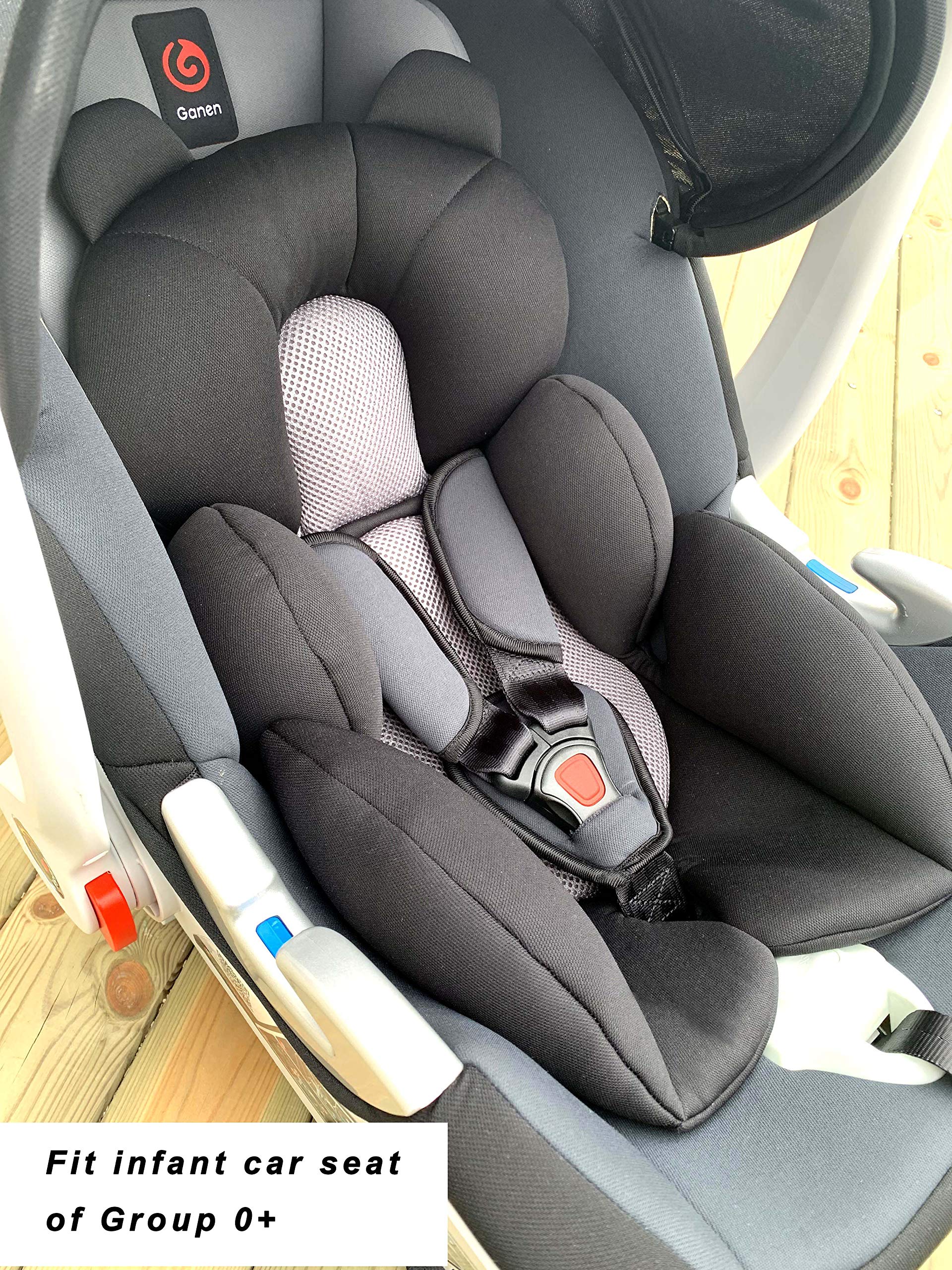 Storchenbeck Babyautositz kissen Autositz-Einsatz Sitzauflagen Universal für Kinderwagen Autositz Hochstuh (schwarz)